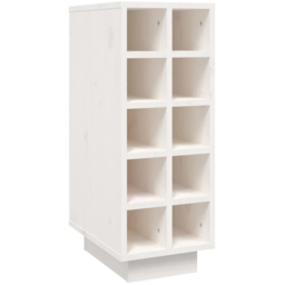 vidaXL 10 Bottle White Freestanding Wine Cabinet - Size: 61 x 23 x 34cm - Wilko - thumbnail 3