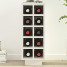 vidaXL 10 Bottle White Freestanding Wine Cabinet - Size: 61 x 23 x 34cm - Wilko - thumbnail 1