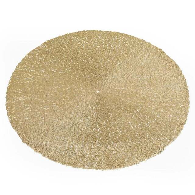 Marco Paul Gold Round Placemat - Size: 38 x 38 x 1cm - Wilko