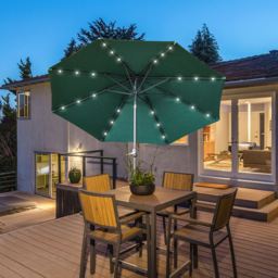 Outsunny Green Solar LED Crank and Tilt Garden Parasol 2.7m - Size: 3m - Wilko - thumbnail 3