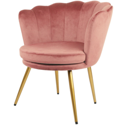 Flora Dark Pink Velvet Scalloped Back Accent Chair - Size: Single - Home Garden Direct - Wilko - thumbnail 3