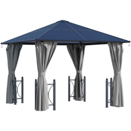 Outsunny 3 x 3m Grey Aluminium Frame Hardtop Gazebo with Side Walls - Size: 260 x 300 x 300cm - Wilko - thumbnail 3