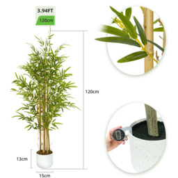 Bamboo Tree Indoor Artificial Plant 120cm - Size: 120 x 30 x 30cm - Green - MCC - Wilko - thumbnail 7
