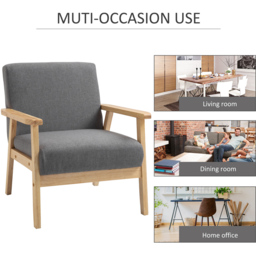 Portland Grey Linen Accent Chair - Size: Single - Wilko - thumbnail 7