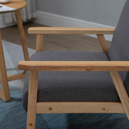 Portland Grey Linen Accent Chair - Size: Single - Wilko - thumbnail 4