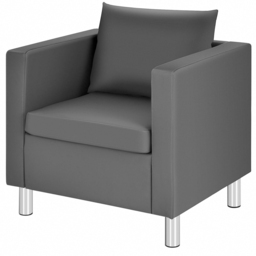 Costway PU Leather Accent Tub Chair with Pillow - Size: Single - Black - Wilko - thumbnail 3
