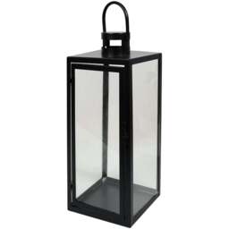 Black Matte Lantern - Size: 17 x 41 x 17 - Wilko