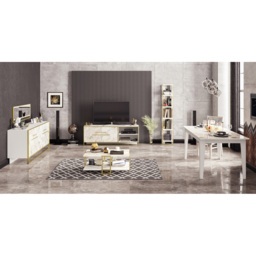 Decorotika Polka 2 Door White Marble and Gold TV Unit - Size: 56.6 x 160 x 38.5cm - Multi - Wilko - thumbnail 5