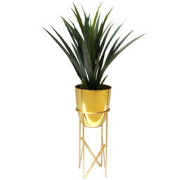 Botanik Gold Metal Plant Stand Planter with Stand 55 x 19cm - Size: 55 x 19 x 19cm - Wilko - thumbnail 3