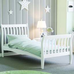 JUNIOR VIDA Orion Single White Sleigh Kids Bed Frame - Wilko - thumbnail 1