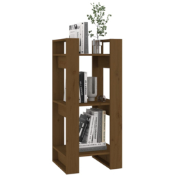 vidaXL 3 Shelf Honey Brown Solid Wood Bookcase - Size: 91 x 41 x 35cm - Wilko - thumbnail 6