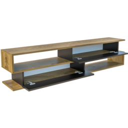Decorotika Cortez 2 Door 2 Shelf Black and Oud TV Unit - Size: 40 x 160 x 35cm - Multi - Wilko - thumbnail 4
