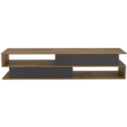 Decorotika Cortez 2 Door 2 Shelf Black and Oud TV Unit - Size: 40 x 160 x 35cm - Multi - Wilko - thumbnail 3