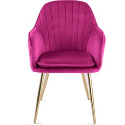 Pair of Muse Accent Chairs in Velvet Upholstery - Fuchsia - Size: 83.5 x 55 x 58cm - Pink - Genesis - Wilko - thumbnail 4