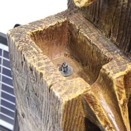 Living and Home 4-Tier Outdoor Rustic Water Fountain with Solar Panel - Brown - Wilko - thumbnail 6