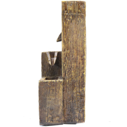 Living and Home 4-Tier Outdoor Rustic Water Fountain with Solar Panel - Brown - Wilko - thumbnail 4