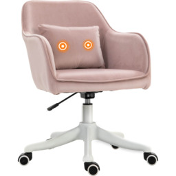 Portland Pink Velvet Feel Fabric Swivel Massage Office Chair - Size: 57 x 70 x 86cm - Wilko - thumbnail 3