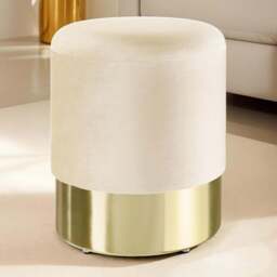 tectake Sarina Cream Padded Round Storage Stool - Size: 44.5 x 36 x 36cm - Wilko - thumbnail 1
