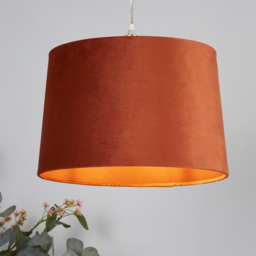 Lighting Collection Posner Burnt Orange Velvet Tapered Drum Lamp Shade 30cm - Size: 12.3 x 31.5 x 31.5cm - Wilko - thumbnail 3