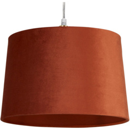 Lighting Collection Posner Burnt Orange Velvet Tapered Drum Lamp Shade 30cm - Size: 12.3 x 31.5 x 31.5cm - Wilko