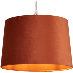 Lighting Collection Posner Burnt Orange Velvet Tapered Drum Lamp Shade 30cm - Size: 12.3 x 31.5 x 31.5cm - Wilko - thumbnail 4