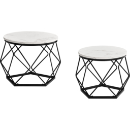 Vida Designs Brooklyn Marble Nest of Tables Set of 2 - Multi - Wilko - thumbnail 3