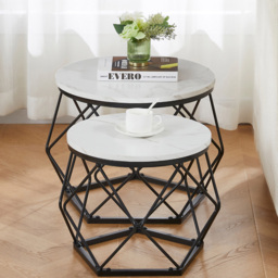 Vida Designs Brooklyn Marble Nest of Tables Set of 2 - Multi - Wilko - thumbnail 4