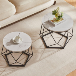Vida Designs Brooklyn Marble Nest of Tables Set of 2 - Multi - Wilko - thumbnail 5