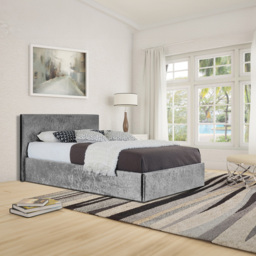 Brooklyn Double Silver Crushed Velvet Ottoman Bed - Wilko - thumbnail 4