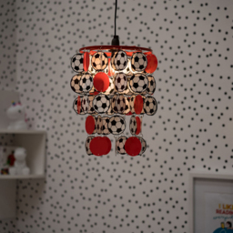 ValueLights Football Red and White Droplet Ceiling Pendant Lamp Shade - Size: 23 x 33.5 x 23cm - Wilko - thumbnail 7