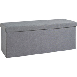 Home Source Sofia Grey Extra Large Folding Ottoman Storage Box - Size: 38 x 100 x 38cm - Wilko - thumbnail 3