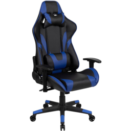 FWStyle X20 Black and Blue Faux Leather Racer Style Deluxe Gaming Chair - Size: 129.5 x 73.6 x 73.6cm - Wilko - thumbnail 3