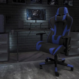 FWStyle X20 Black and Blue Faux Leather Racer Style Deluxe Gaming Chair - Size: 129.5 x 73.6 x 73.6cm - Wilko - thumbnail 5