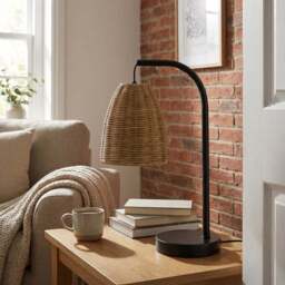 Rhyan Table Lamp - Black - Wilko - thumbnail 4