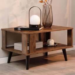 Costway Single Shelf Brown Coffee Table - Size: 81.3 x 63.5 x 17.78cm - Wilko - thumbnail 1