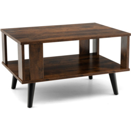 Costway Single Shelf Brown Coffee Table - Size: 81.3 x 63.5 x 17.78cm - Wilko - thumbnail 3