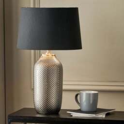 Pacific Lifestyle Nova Silver Textured Ceramic Bottle Table Lamp - Wilko - thumbnail 3