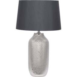 Pacific Lifestyle Nova Silver Textured Ceramic Bottle Table Lamp - Wilko - thumbnail 1