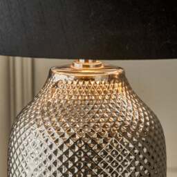 Pacific Lifestyle Nova Silver Textured Ceramic Bottle Table Lamp - Wilko - thumbnail 5