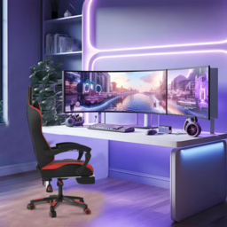 Alivio Red Ergonomic Massage Gaming Chair - Size: 124 x 65.5 x 62cm - Wilko - thumbnail 5