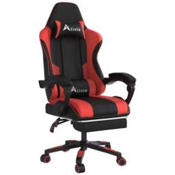 Alivio Red Ergonomic Massage Gaming Chair - Size: 124 x 65.5 x 62cm - Wilko - thumbnail 3
