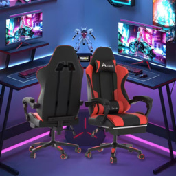 Alivio Red Ergonomic Massage Gaming Chair - Size: 124 x 65.5 x 62cm - Wilko - thumbnail 6