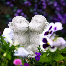 Marco Paul Kissing Monkeys Garden Ornament - Size: 30 x 20 x 10cm - White - Wilko - thumbnail 4