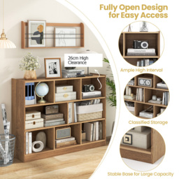 Costway 8 Cube Natural Wooden Bookcase - Size: 8 Shelf - Cream - Wilko - thumbnail 7
