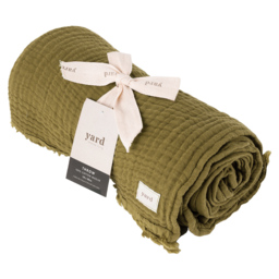 Yard Lark Khaki Green Muslin Cotton Throw 130 x 180cm - Size: 180 x 130cm - Yard Living - Wilko - thumbnail 4