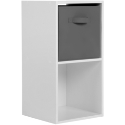 Jane 2 Shelf White Cube Storage Unit with Basket - Home Garden Direct - Wilko - thumbnail 3