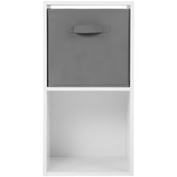 Jane 2 Shelf White Cube Storage Unit with Basket - Home Garden Direct - Wilko - thumbnail 4