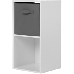 Jane 2 Shelf White Cube Storage Unit with Basket - Home Garden Direct - Wilko - thumbnail 5