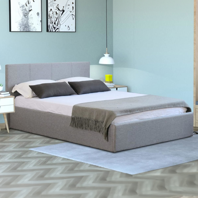 Home Treats King Size Grey Ottoman Bed with Mattress - Wilko - image 1