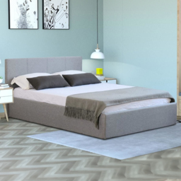 Home Treats King Size Grey Ottoman Bed with Mattress - Wilko
